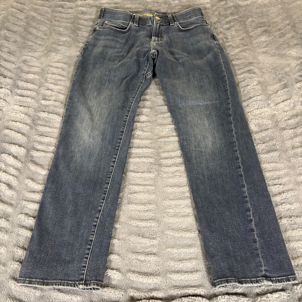 Lee Extreme Motion MVP Straight Taper Jeans Mens 32x30 Dark Wash Blue 102018224
